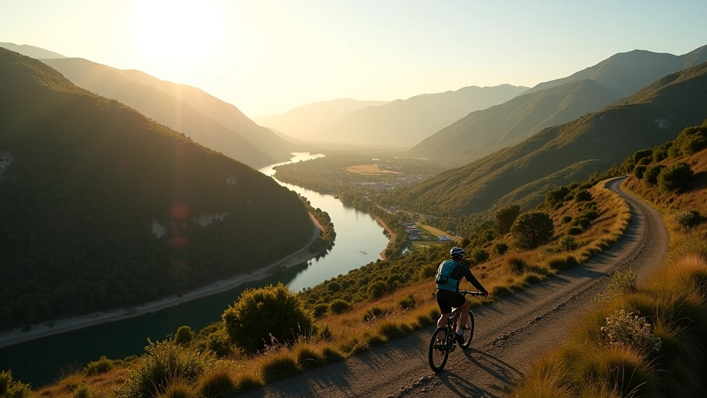 Vista del valle desde punto alto del sendero de bicicleta