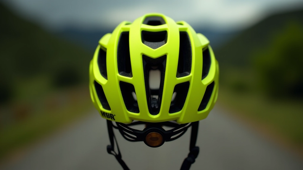 Casco de ciclismo de ruta de color brillante con correas ajustadas, vista frontal y lateral, sobre fondo blanco